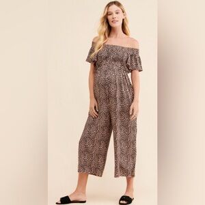 Leopard Print Maternity Jumpsuit - Ingrid & Isabelle
